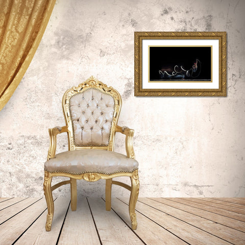 Jump Up A Lite Up Your Life Gold Ornate Wood Framed Art Print with Double Matting by Wang, Willy