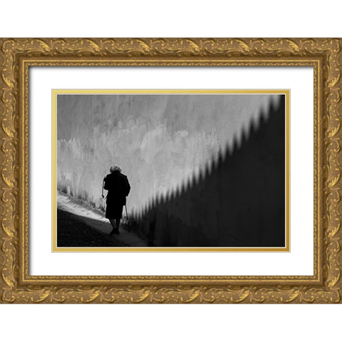 The Great Wall Gold Ornate Wood Framed Art Print with Double Matting by Carlos, KK
