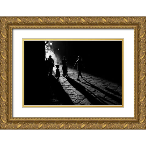 Into The Sun Gold Ornate Wood Framed Art Print with Double Matting by Buda, Simone