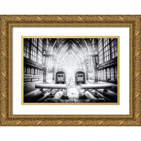 Take The 442 On Track 4,75 Gold Ornate Wood Framed Art Print with Double Matting by Flour, Bruno