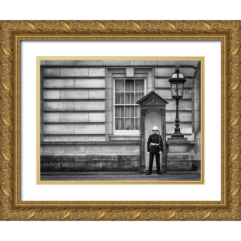 Guard Out Of The Box Gold Ornate Wood Framed Art Print with Double Matting by Pfeiffer, Peter