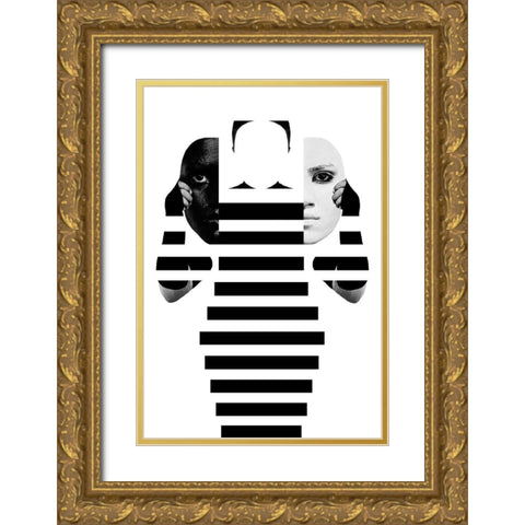 Space Gold Ornate Wood Framed Art Print with Double Matting by Behazeen