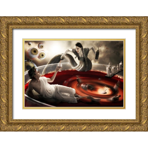 Delirium Tremens Gold Ornate Wood Framed Art Print with Double Matting by Kiciak, Christophe