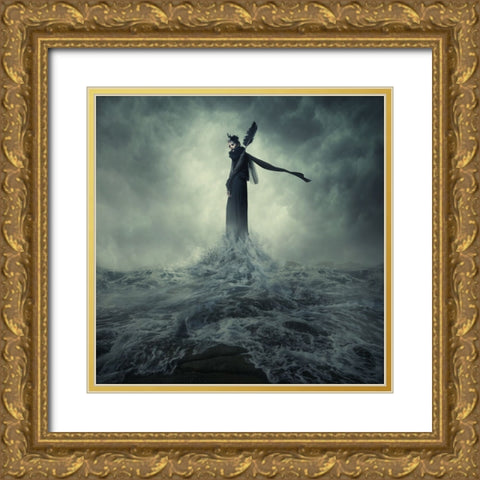 Queen Of The Darkness Gold Ornate Wood Framed Art Print with Double Matting by Hardibudi