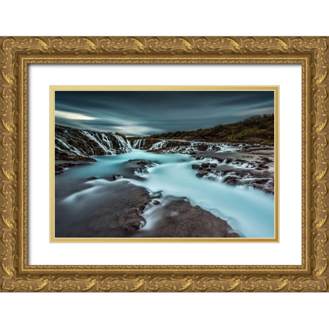 Cool Water Gold Ornate Wood Framed Art Print with Double Matting by Hoffmann, Raymond