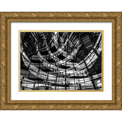 Visitors Gold Ornate Wood Framed Art Print with Double Matting by Lenzen, Klaus