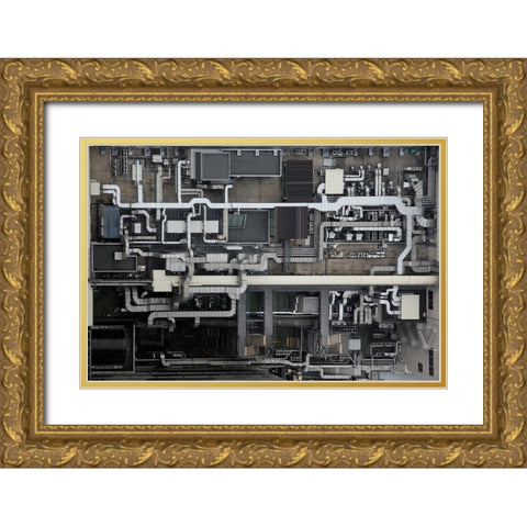 Circuit Gold Ornate Wood Framed Art Print with Double Matting by Tajima, Koji
