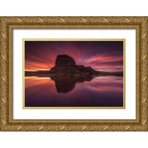 Laandsup3;Magnaopur Gold Ornate Wood Framed Art Print with Double Matting by Hoffmann, Raymond