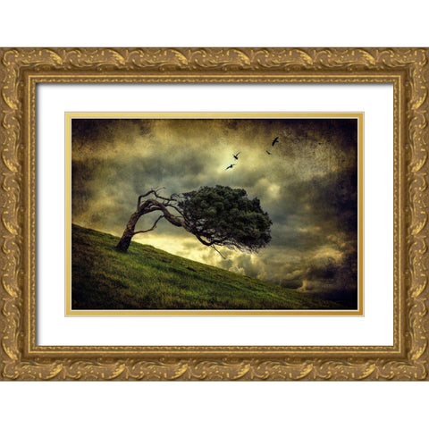 Winds Of Change Gold Ornate Wood Framed Art Print with Double Matting by Elgar, Peter