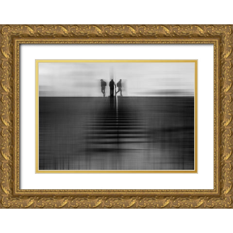 What If... Gold Ornate Wood Framed Art Print with Double Matting by Kuiper, Leonie