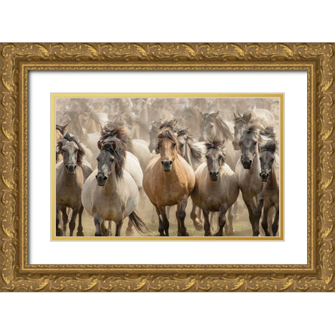 Gallop Gold Ornate Wood Framed Art Print with Double Matting by Uhlig, Dieter