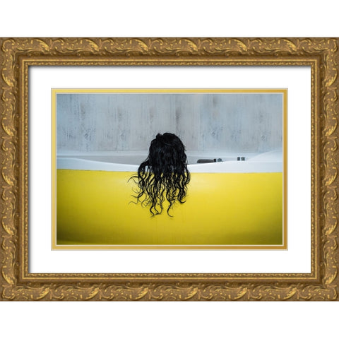 Mujer Baapaindose Gold Ornate Wood Framed Art Print with Double Matting by Davizosco