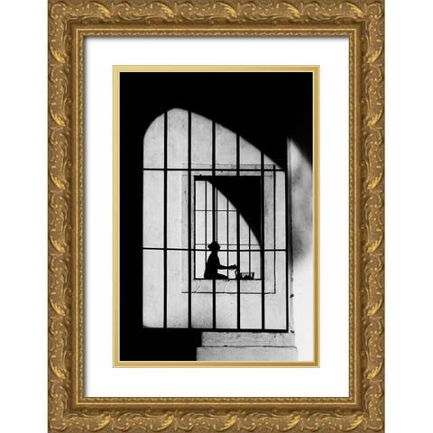 Gabbie Gold Ornate Wood Framed Art Print with Double Matting by Della Latta, Massimo