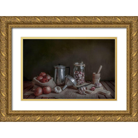 Morning Light Gold Ornate Wood Framed Art Print with Double Matting by Perfoncio, Margareth