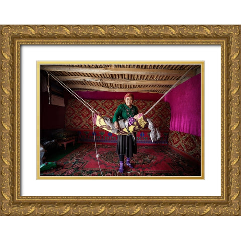 The Proud Mother Gold Ornate Wood Framed Art Print with Double Matting by Reggy