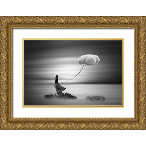 Holding On To The Past Gold Ornate Wood Framed Art Print with Double Matting by Biwit, Mark