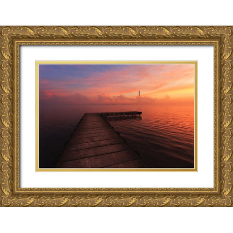 Untitled Gold Ornate Wood Framed Art Print with Double Matting by Rojek, Tomasz