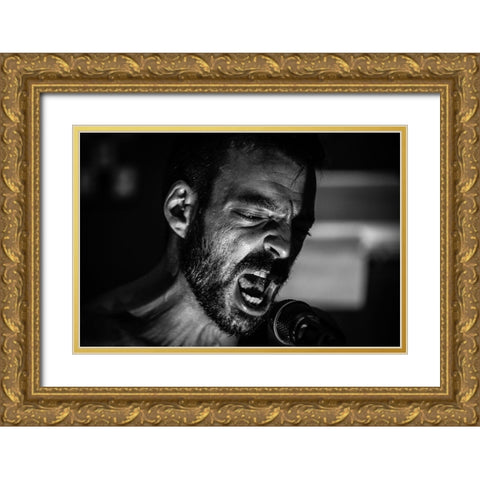 Scream!! Gold Ornate Wood Framed Art Print with Double Matting by Palacios Prieto, Javier