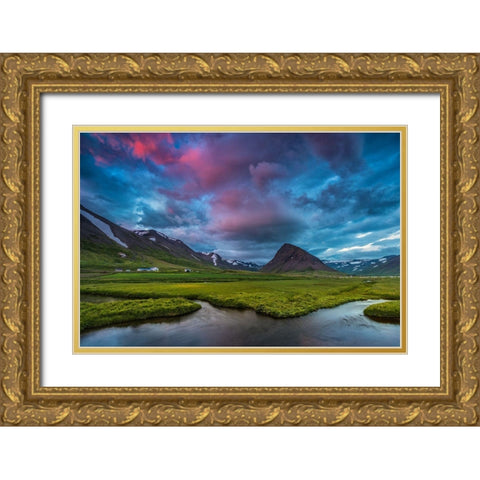 Farmland Gold Ornate Wood Framed Art Print with Double Matting by Hoffmann, Raymond