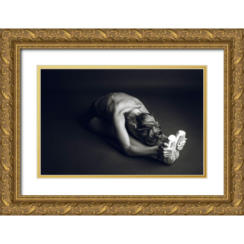 Communication Gold Ornate Wood Framed Art Print with Double Matting by Amos, Nir