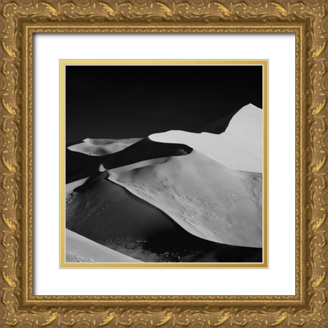 Abstract Dunes Gold Ornate Wood Framed Art Print with Double Matting by Guillemot, Mathilde