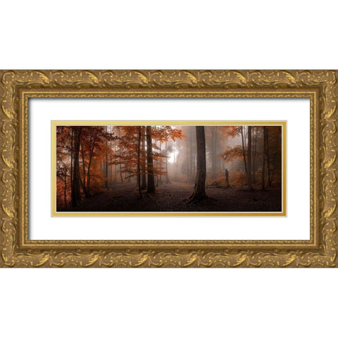 Autumn Gold Ornate Wood Framed Art Print with Double Matting by Meier, Tom