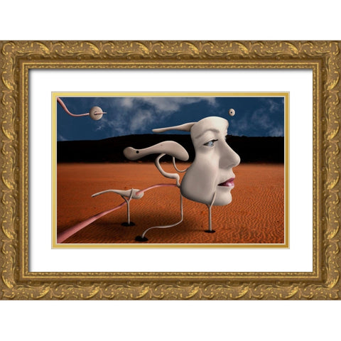 A Tribute To Salvdor Dalan Gold Ornate Wood Framed Art Print with Double Matting by Petrini, Alessandro