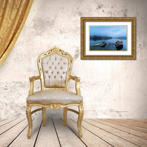 Dawn At The Lake Gold Ornate Wood Framed Art Print with Double Matting by Pettersson, Benny