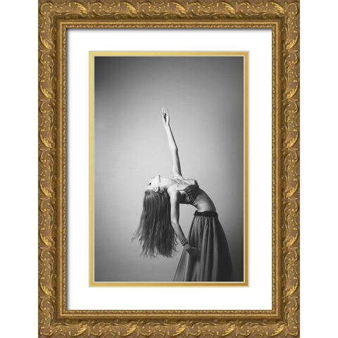 Martina Gold Ornate Wood Framed Art Print with Double Matting by Conti, Simone