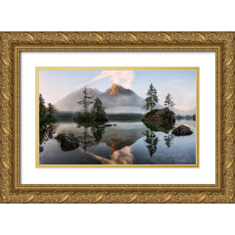 Natures Awakening Gold Ornate Wood Framed Art Print with Double Matting by Gastager, Daniel