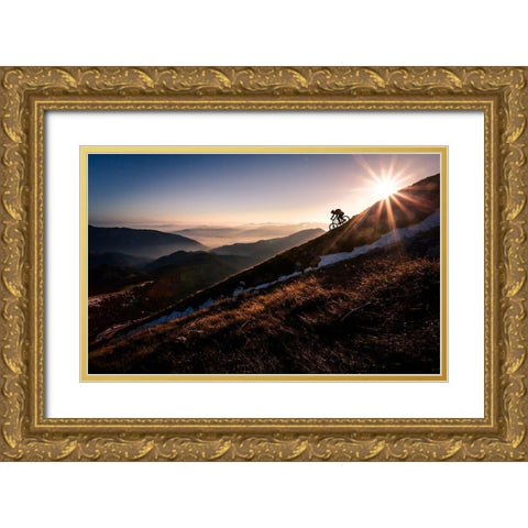 Last Rays Gold Ornate Wood Framed Art Print with Double Matting by Bertoncelj, Sandi