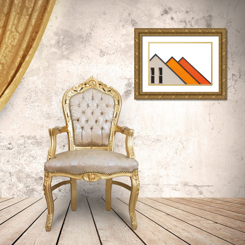 Triangoli Gold Ornate Wood Framed Art Print with Double Matting by Della Latta, Massimo