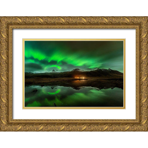Wind To Northern Ligths Gold Ornate Wood Framed Art Print with Double Matting by Martin Castan, David