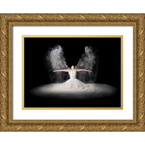 Flour Wings Gold Ornate Wood Framed Art Print with Double Matting by Pentony MA, Pauline