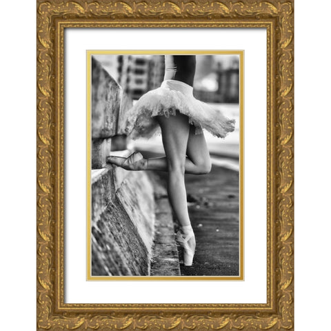 Dancer Gold Ornate Wood Framed Art Print with Double Matting by Groenewald, Michael