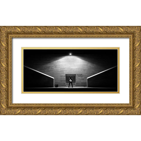 And The Crowd Is Rumbling! Gold Ornate Wood Framed Art Print with Double Matting by Laszlo, Nandor