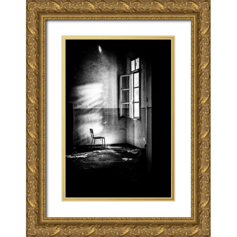 Speaks True-Who Speaks Shadows Gold Ornate Wood Framed Art Print with Double Matting by Milovich, Traven