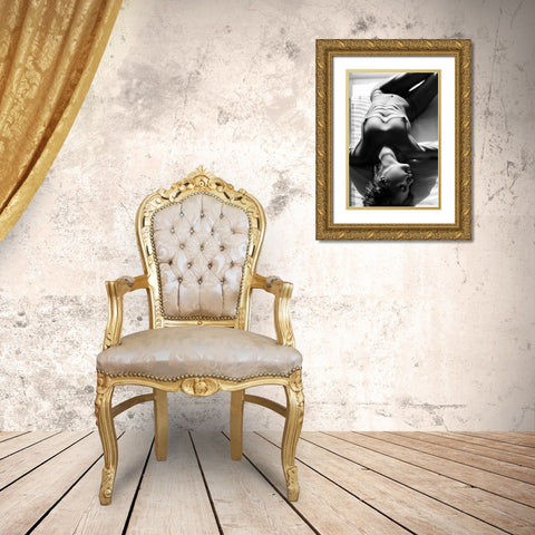 Zebra 2 Gold Ornate Wood Framed Art Print with Double Matting by Faletkin, Mikhail