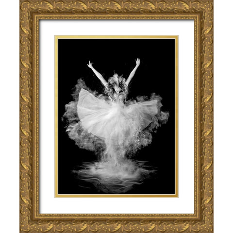 Powder Burst Gold Ornate Wood Framed Art Print with Double Matting by Pentony MA, Pauline