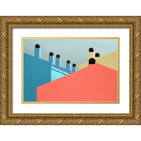 Lego Gold Ornate Wood Framed Art Print with Double Matting by Kravanja, Jure