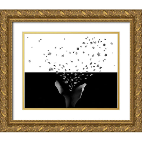 Untitled Gold Ornate Wood Framed Art Print with Double Matting by Zahirimehr, Maryam