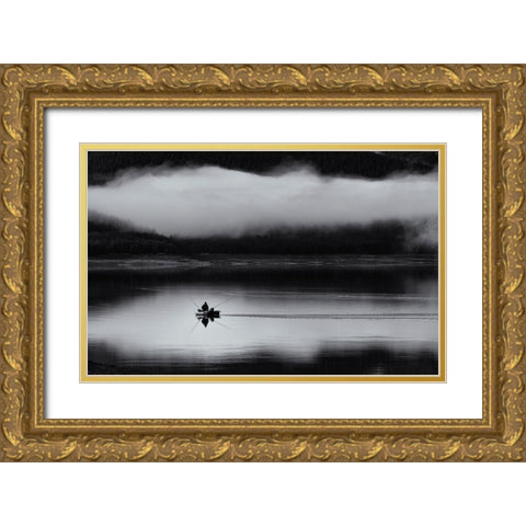 Fishing Passion Gold Ornate Wood Framed Art Print with Double Matting by Oncete, Julien