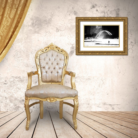 Untitled Gold Ornate Wood Framed Art Print with Double Matting by Wang, Jian