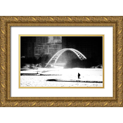 Untitled Gold Ornate Wood Framed Art Print with Double Matting by Wang, Jian