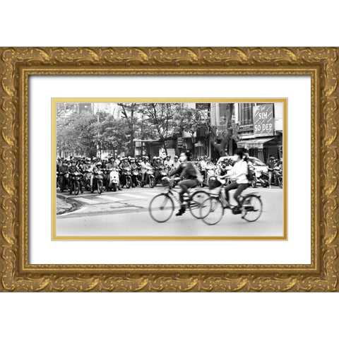 Peddel Faster ! Gold Ornate Wood Framed Art Print with Double Matting by Pearson, Wayne