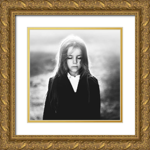 Portrait Of My Son Gold Ornate Wood Framed Art Print with Double Matting by Bajrich, Amir