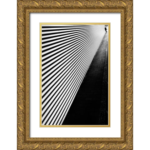 She Turn Her Back On My.. Gold Ornate Wood Framed Art Print with Double Matting by Castro, Joao