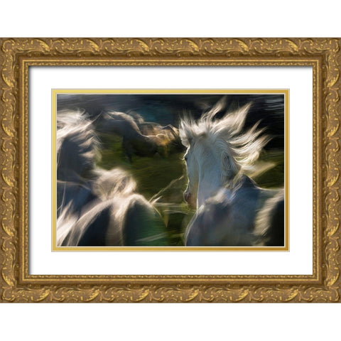 Saeta Equina Gold Ornate Wood Framed Art Print with Double Matting by Malovrh, Milan