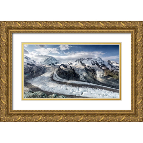 Gornergrat View Gold Ornate Wood Framed Art Print with Double Matting by Baglietto, Oskar