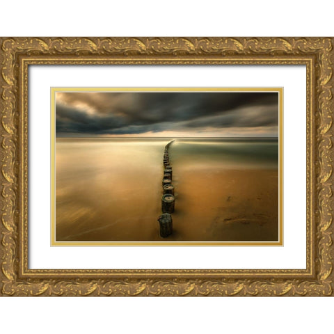 Line... Gold Ornate Wood Framed Art Print with Double Matting by Browko, Krzysztof